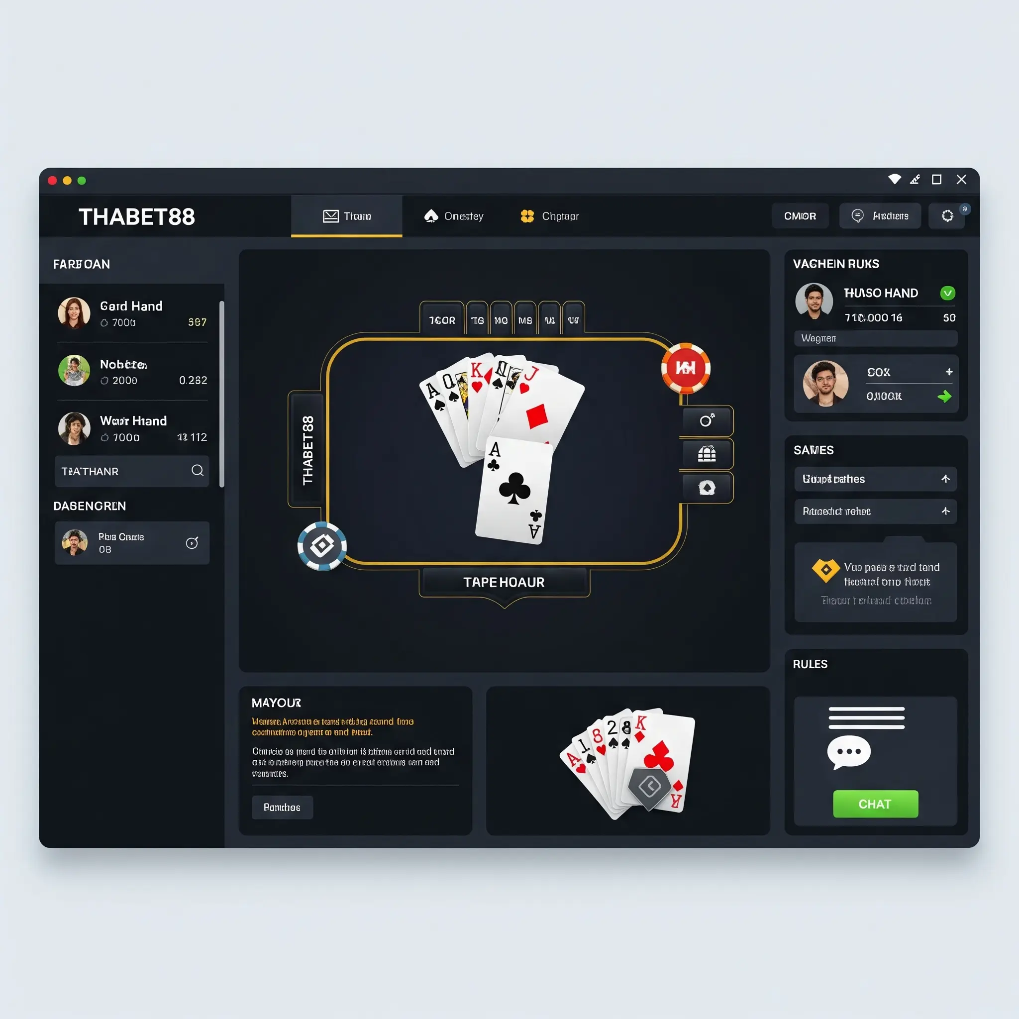Giao diện chơi game bài Thabet88 trên máy tính, so sánh với trải nghiệm di động.